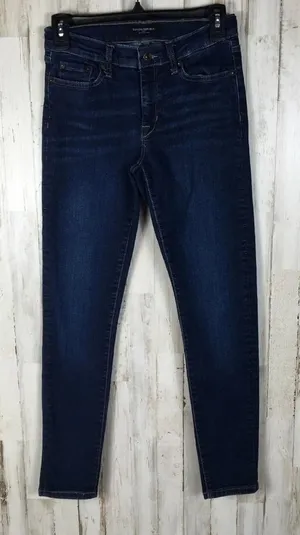 Banana Republic High Waisted Skinny Blue Jeans 0 v6x thumbnail 1