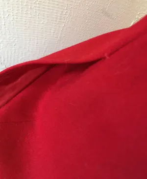 Vintage 80s 90s Red Wool Straight Midi Skirt 12 Career Pencil Holiday thumbnail 5