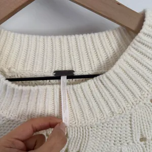Free People XL Bell Song Sweater Ivory Boxy Fit Relaxed Rib Thick Crew Neck thumbnail 5