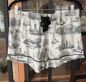 Katie Kime pajamas New York City Toile print Shorts drawstring NYC thumbnail 1