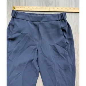 J. Crew Size 0 Navy Blue Elastic Waist Career Cropped Pants‎ thumbnail 2