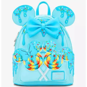 Loungefly Disney Minnie Mouse Lollipop Blue Sprinkle Ears ‎ Backpack - New thumbnail 2