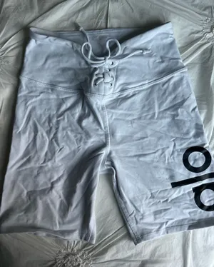 Alo White Biker Yoga High-Waisted Shorts thumbnail 1