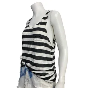 Soulcycle‎ Black & White Stripe Muscle Tank Top Women's Size M Y2K thumbnail 4