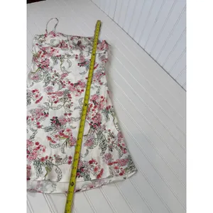 NWT O.P.T. White Pink Floral Mini Dress Squared Neck Party Summer Size M thumbnail 4