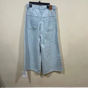 Free people We The Free Ultra Wide Leg Jeans cropped high waisted 28 light wash thumbnail 8