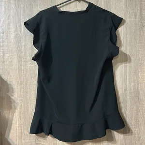 Banana Republic Black Top Size Large Tie Front thumbnail 4