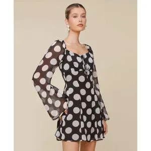 Avec Les Filles Printed Empire-Waist Bell-Sleeve Dress Size‎ 12 thumbnail 2