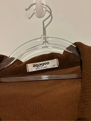 Zeagoo Fashion Cropped courdoroy Shacket Button‎ Down Crop Jacket brown size XS thumbnail 4