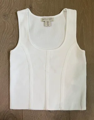 White Corset Crop Top thumbnail 1