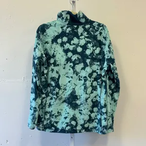 Columbia Abstract Fleece Quarter Zip Pullover Mint Green Blue Tie Dye Print XL thumbnail 2