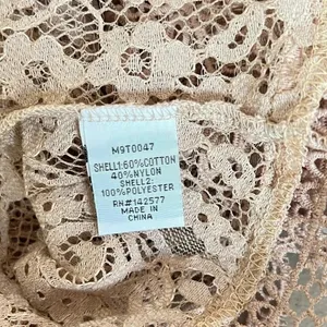 Melograno Rico Lace Blush Blouse See-through Top Long Sleeve Size Small thumbnail 10