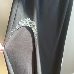 David’s Bridal NWT Jules and Cleo Crepe Black Strapless Evening Gown Embellished thumbnail 5