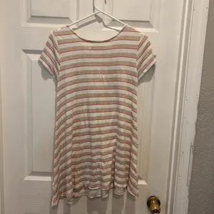 Anthropologie Puella Short Sleeve Striped Swing Tunic‎ Top Beige Medium USA Made thumbnail 9