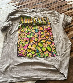 Graphic t shirt nirvana Tan Size XL thumbnail 1