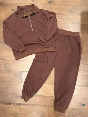 PrettyGarden Women's Brown Loungewear Set Size Large - C58-009 thumbnail 1