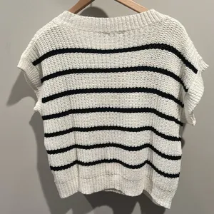 Entro Large Stripe Knit Cap Short Sleeve Sweater Top‎ thumbnail 10