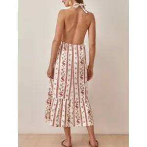 Reformation Enna Floral 100% Linen Dress in Vienna Size 6 Boho Coastal Wedding thumbnail 3