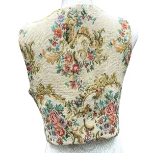 Source Unknown Ren Faire Reversible Tapestry Corset Vest Goblincore Cottagecore VTG Lace Up M thumbnail 5