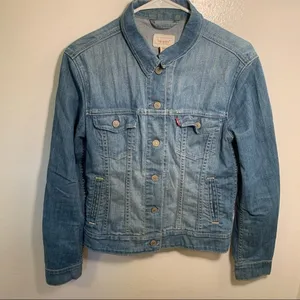 Levi's Womens Size Small Denim Jean Jacket Light Wash Stretch Cotton thumbnail 3