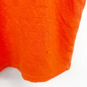 FRAME Womens Orange Organic Linen Scoop Neck Relaxed Cap Sleeve Basic Tee Size M thumbnail 4