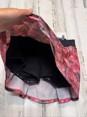 Lululemon Pace Rival Skirt Multi Pink Floral Abstract Tennis Running Womens 10 thumbnail 5