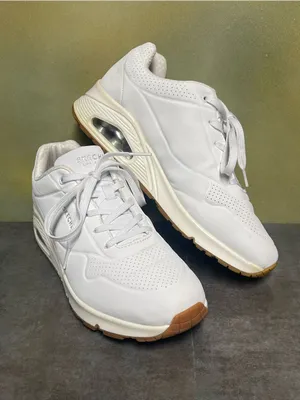 Skechers Uno Shimmer Away White Sneakers Women's Size 10 thumbnail 14