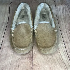 UGG slippers shoes Womens 8 beige Ansley chestnut moccasin house shoe comfort thumbnail 6