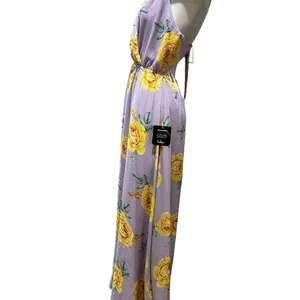 Lulus Lavender Floral Print Backless Maxi Dress Size M Sleeveless V-Neck thumbnail 7