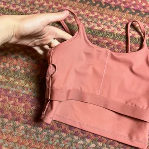 PINKY ORANGE ATHLETIC CROP CAMI TANK thumbnail 3