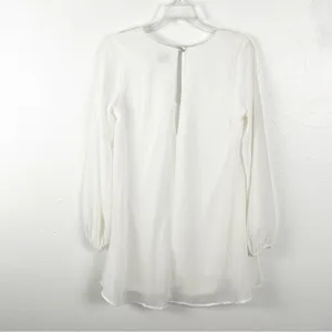 SHOW ME YOUR MUMU Donna Michelle White V-Neck Tunic Top Small Casual Neutral thumbnail 2