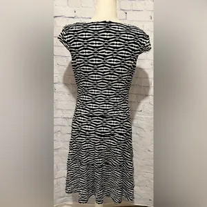 Anne Klein Textured Sleeveless midi Dress Black & White Size 10 thumbnail 4