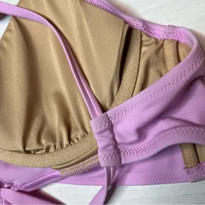 Shade & Shore Light Purple Tie Front Bralette Bikini Top Size 34C New! thumbnail 6