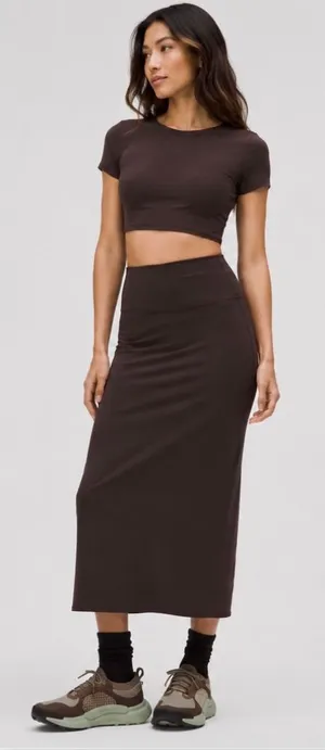 Lululemon Nulu Slim-Fit High-Rise Maxi Skirt‎ Sequoia XXS NWT thumbnail 1