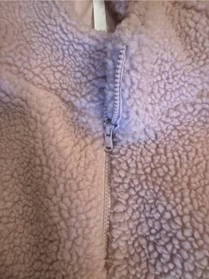 Fabletics Pale Pink Sherpa Teddy Full-Zip Hoodie Jacket - Size Large thumbnail 3