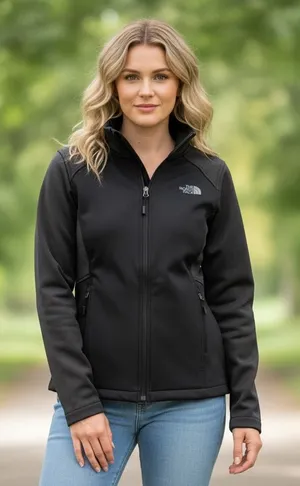 The North Face Black Full Zip Softshell Jacket Women’s Small Fleece Lined thumbnail 1