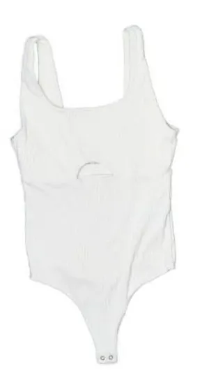 Abercrombie & Fitch White Ribbed keyhole tank bodysuit XS thumbnail 1