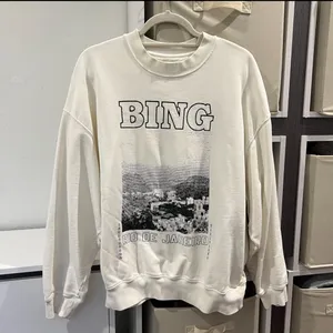 Anine Bing Jaci Rio de Janeiro Graphic Sweatshirt in White thumbnail 3