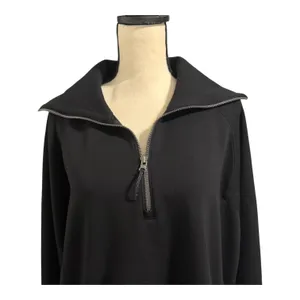 Spanx Women's EUC Black AirEssentials Half Zip Pullover Sz 1X XL Cozy Athleisure thumbnail 4