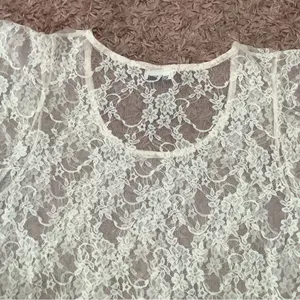 Rock‎ Candy Coquette Pastel Pink Lace Sheer Ruffle Blouse Size Small thumbnail 12