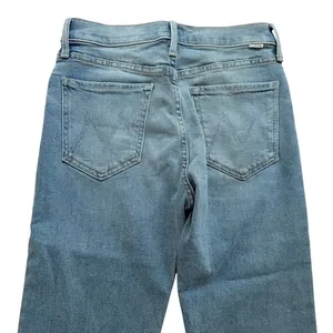 Mother Denim The Tomcat Ankle Fray Hi Rise Size 27 Kitty Corner Blue Stretch thumbnail 10