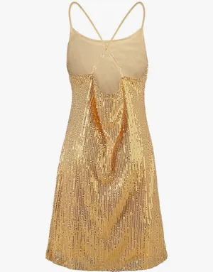 Gold sparkle dresses thumbnail 3
