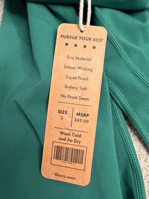 ACTA Wear Green Evo High Waisted Leggings NWT Size Small Forest Green Activewear thumbnail 2