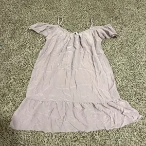 Joie Lavender Mauve‎ 100% Silk Off Shoulder Ruffle Blouse Small 355-D2823 thumbnail 1