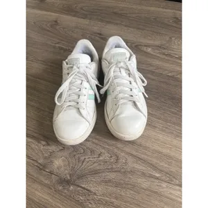 Adidas Grand Court Cloudfoam White Mint Green Stripe Sneakers Shoes women's‎ 8 thumbnail 3