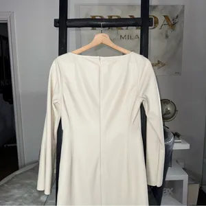 ALEXIS Vanna Ivory Cream Faux Leather Mini Dress Womens Large EUC $385 thumbnail 12