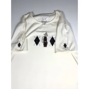 Vintage Christopher & Banks Women's M‎ Golf Embroidered Ivory Short Sleeve Top thumbnail 6
