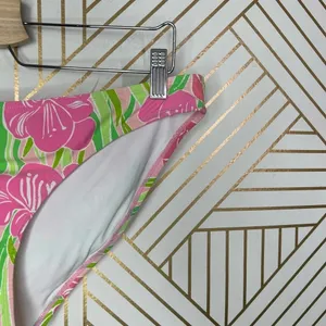 Lilly Pulitzer Surfs‎ Up Bikini Bottom Hibiscus Floral Print Pink Green Size M thumbnail 4