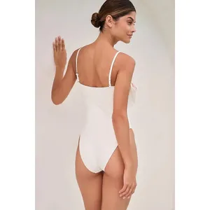 Anthropologie Hutch Dita Bow One-Piece Swimsuit Ivory Cream 1X thumbnail 2