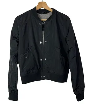 Hollister Black Snap Button Bomber Jacket‎ S thumbnail 1